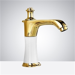 Fontana Commercial White and Gold Automatic Sensor Faucet
