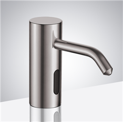 Automatic Bathroom Soap Dispenser Commercial Brushed Nickel Brass Deck Mount Automatic Sensor Liquid Soap Dispenser